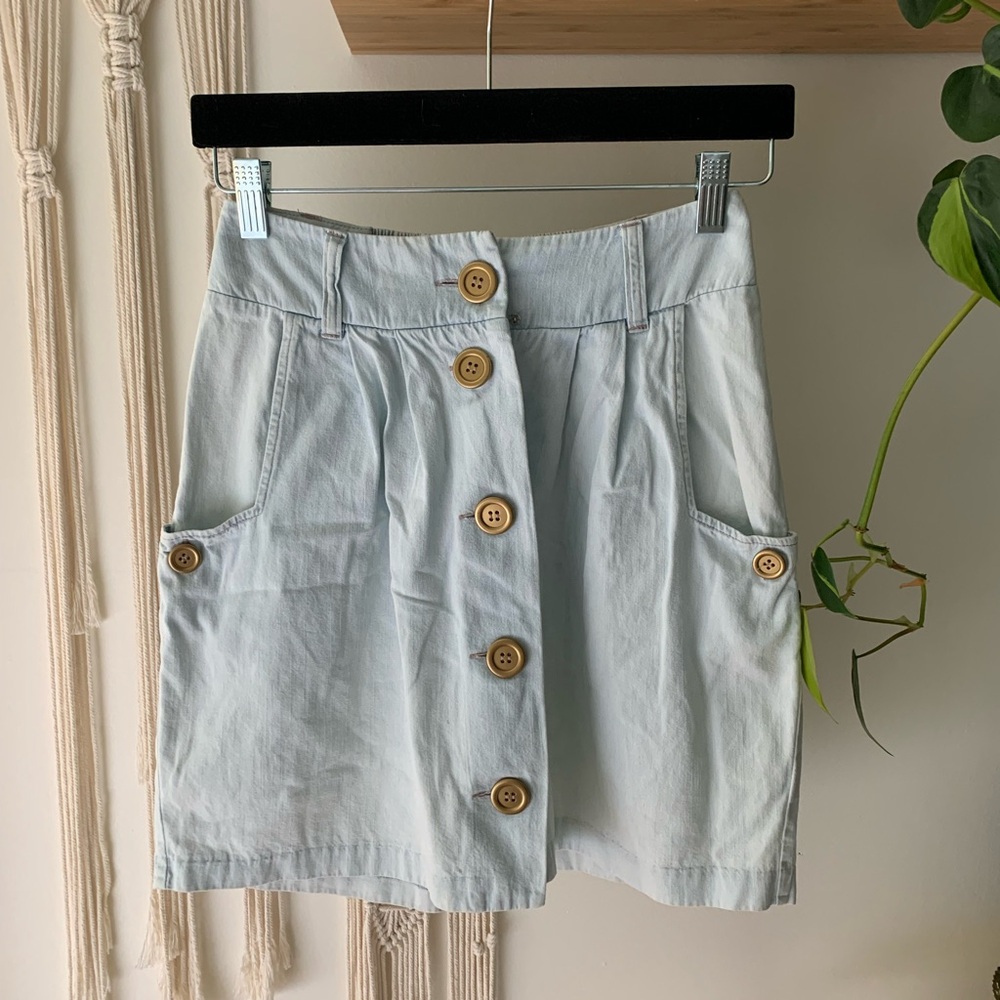 Bleach denim skirt UO